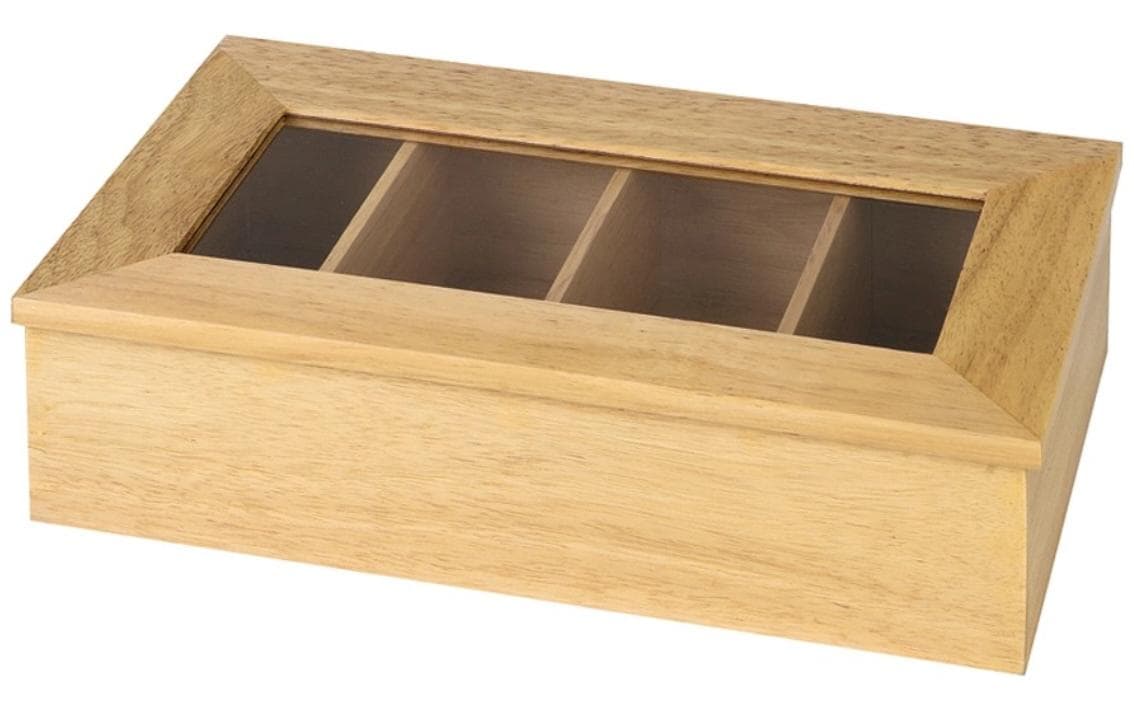 APS Teebox mit 4 Kammern, ohne Aufschrift Nature