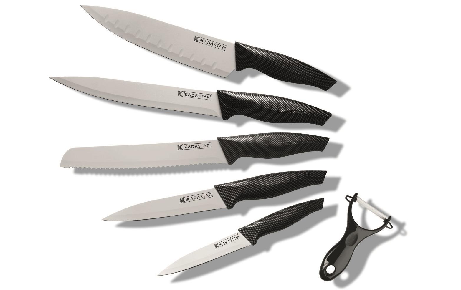 Kadastar Messer-Set Premium White 6-teilig, Silber/Weiss