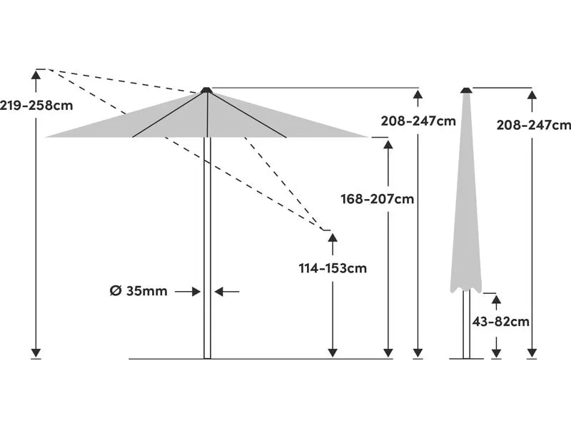 Suncomfort by Glatz Sonnenschirm Pop Up, 250 x 200 cm, Light Taupe Suncomfort by Glatz Sonnenschirm Pop Up, 250 x 200 cm, Light Taupe