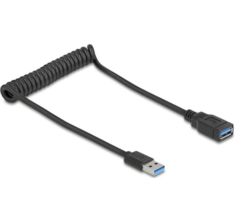 Delock USB 2.0-Spiralkabel EASY-USB USB A - USB A 0.6 m