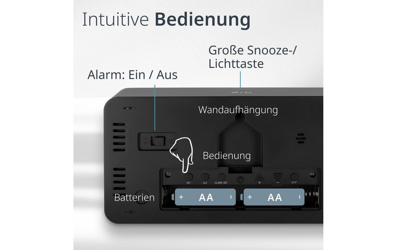ADE Tischuhr Schwarz