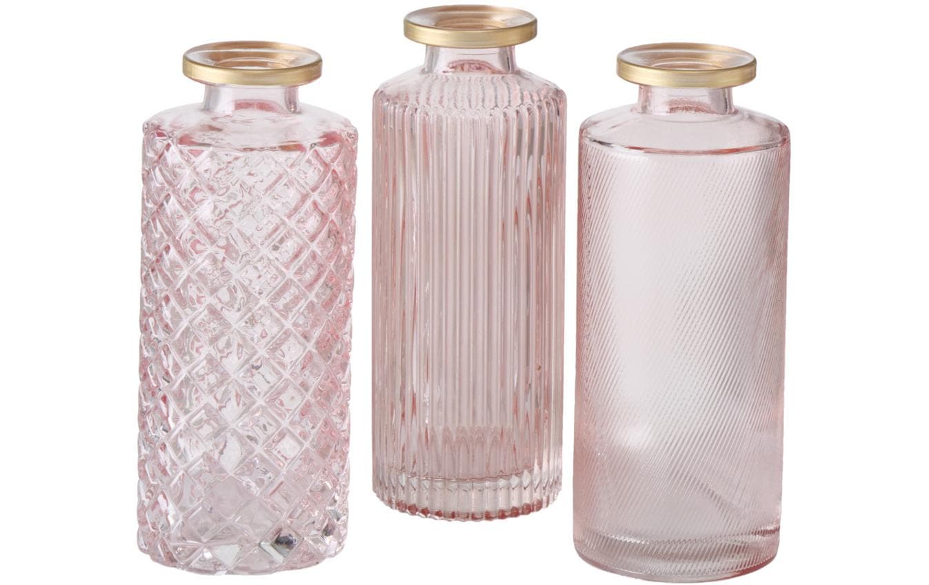 Boltze Vase Adore 1 Stück, 13 cm, Gold/Hellrosa/Transparent