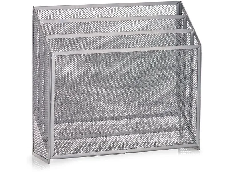 Zeller Present Zeitungsständer Mesh Silber