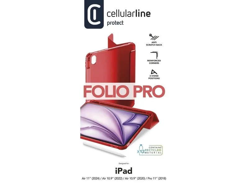 Cellular Line Tablet Book Cover Folio Pro Rot
