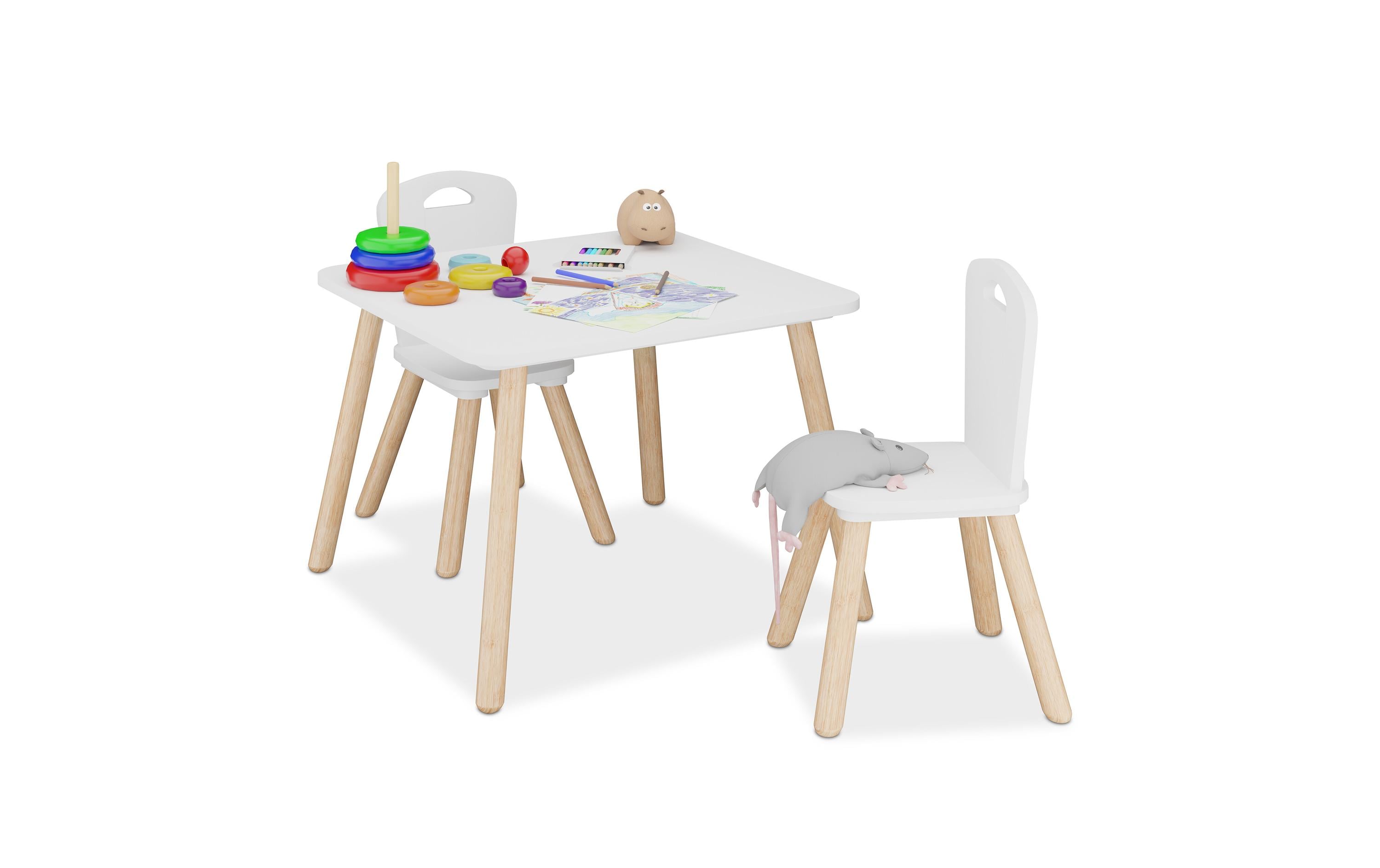 relaxdays Kindersitzgruppe MDF / Kiefern, 3-teilig