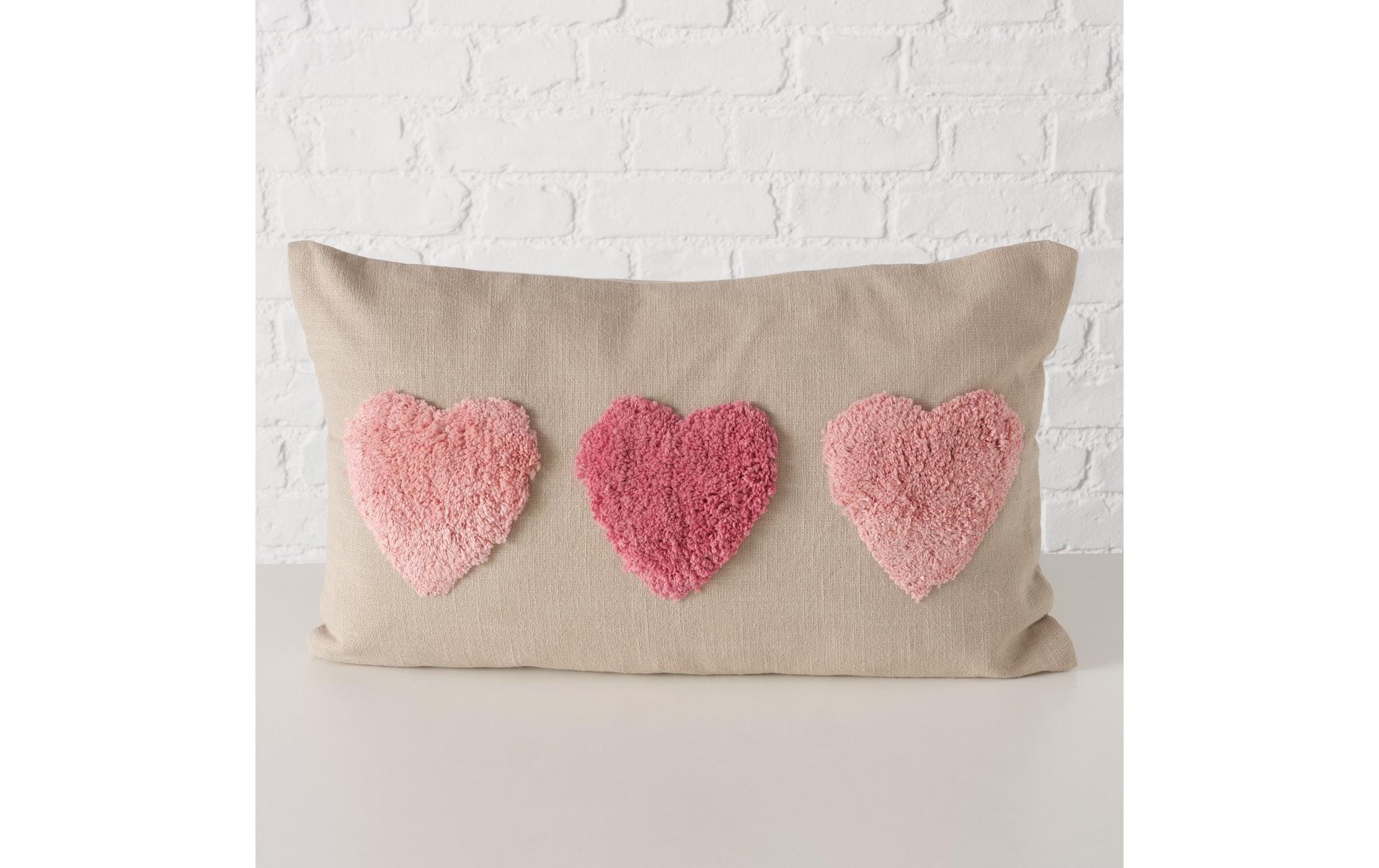 Boltze Kissen Herzen Jane, Altrosa / Beige