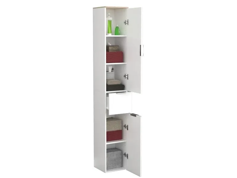 VCM Badezimmerregal Donali 30 x 190 cm, Weiss