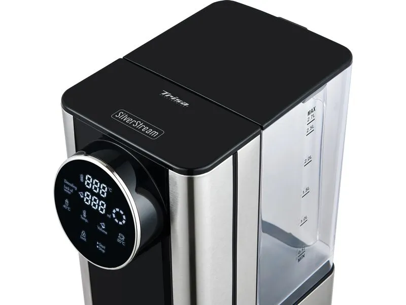 Trisa Heisswasserspender Silver Stream 2.7 l, Schwarz/Silber