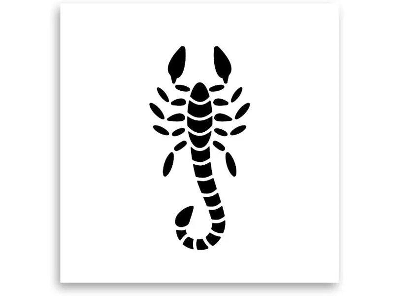 minink Tattoo Skorpion ausgefüllt Grösse: S (1.8 cm x 3.6 cm)