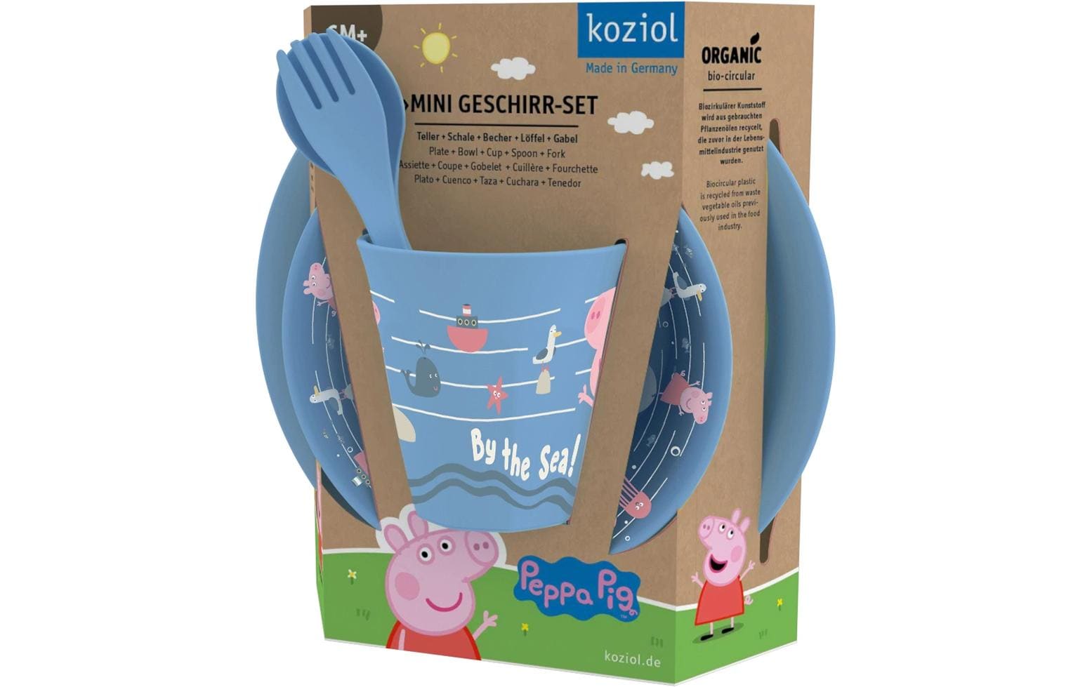 Koziol Kindergeschirrset PEPPA PIG WAVES AT HOME Blau, 4er Set Koziol Kindergeschirrset PEPPA PIG WAVES AT HOME Blau, 4er Set