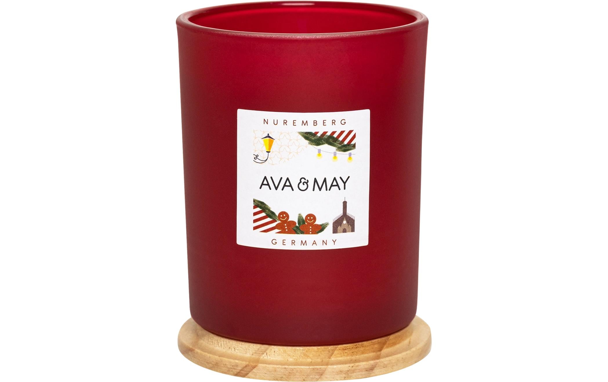 AVA & MAY Kerzenglas Nürnberg, Rot