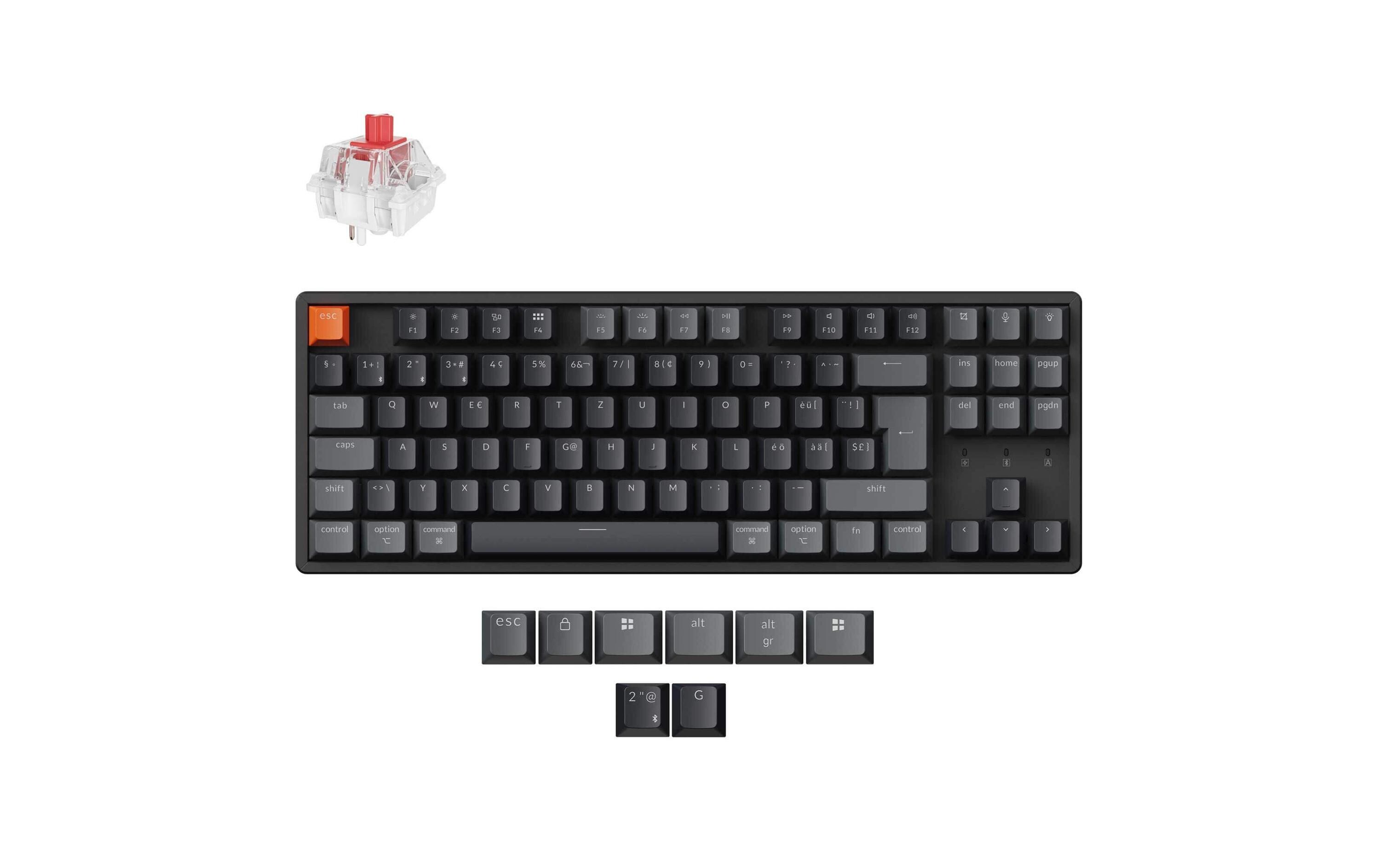 Keychron Gaming-Tastatur K8 QMK Version 2 Red Switch Keychron Gaming-Tastatur K8 QMK Version 2 Red Switch