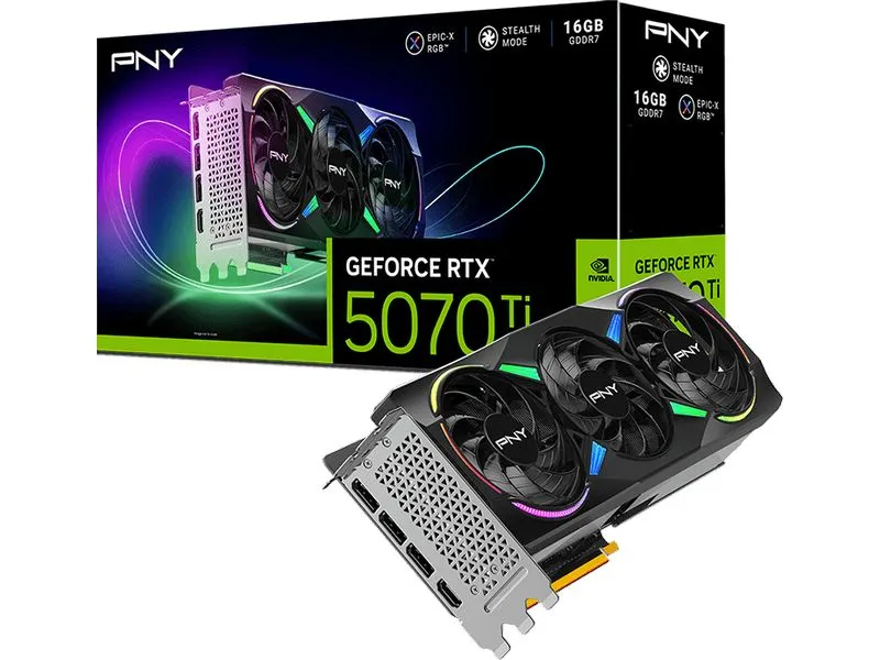 PNY GeForce RTX 5070 Ti 16 GB GDDR7 PCIe 5.0 x16 Triple Fan ARGB