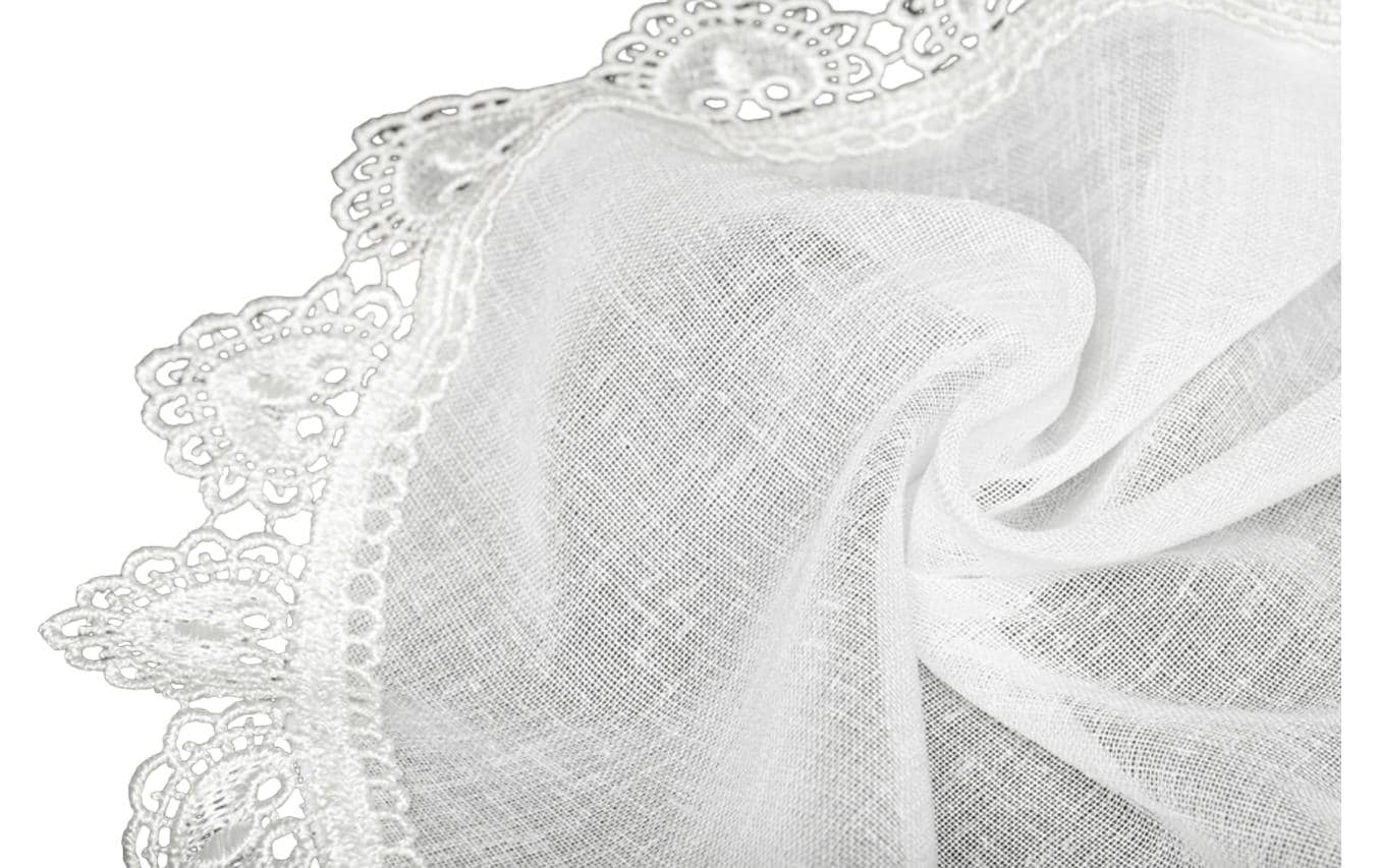 Hubatka Tagvorhang Vitrage zum Aufhängen 95 cm x 150 cm, Offwhite