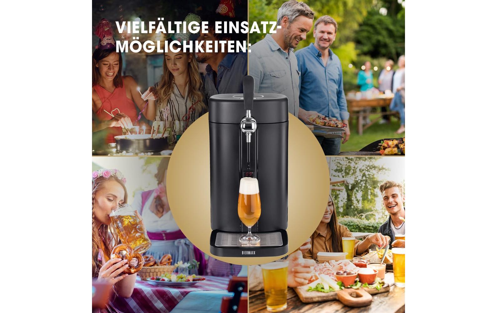 BIERmaxx Bierzapfanlage mit CO2-Kapsel Schwarz