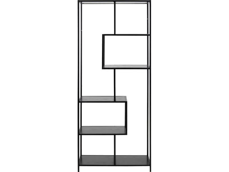 AC Design Regal Seaford 77 x 35 x 185 cm, Schwarz