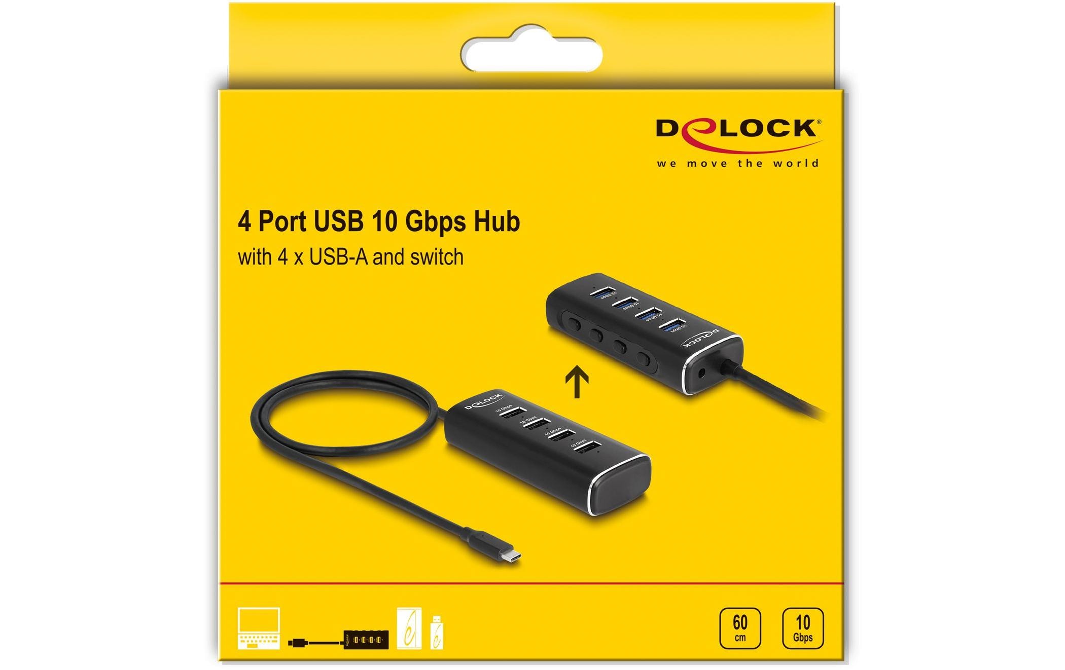 Delock USB-Hub 4x USB A 10Gbps/1x USB C 10Gbps