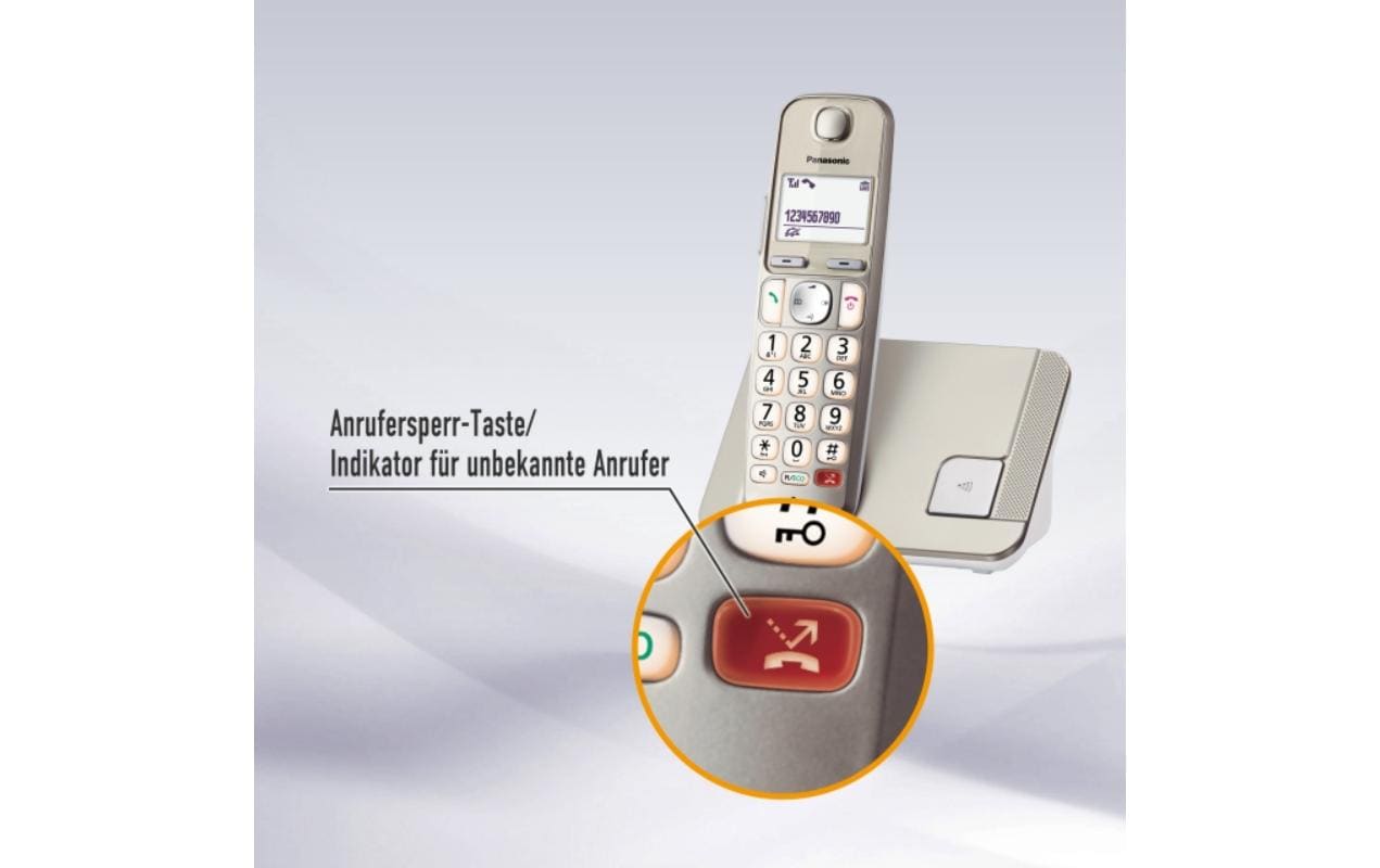 Panasonic Schnurlostelefon KX-TGE250SLN Champagner