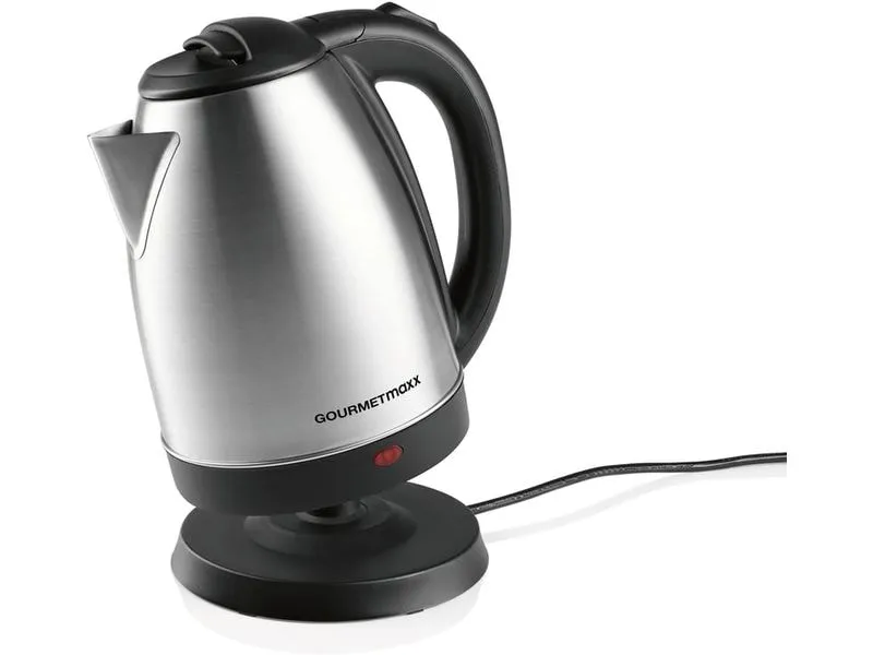 GOURMETmaxx Wasserkocher 1.8 l, Schwarz/Silber