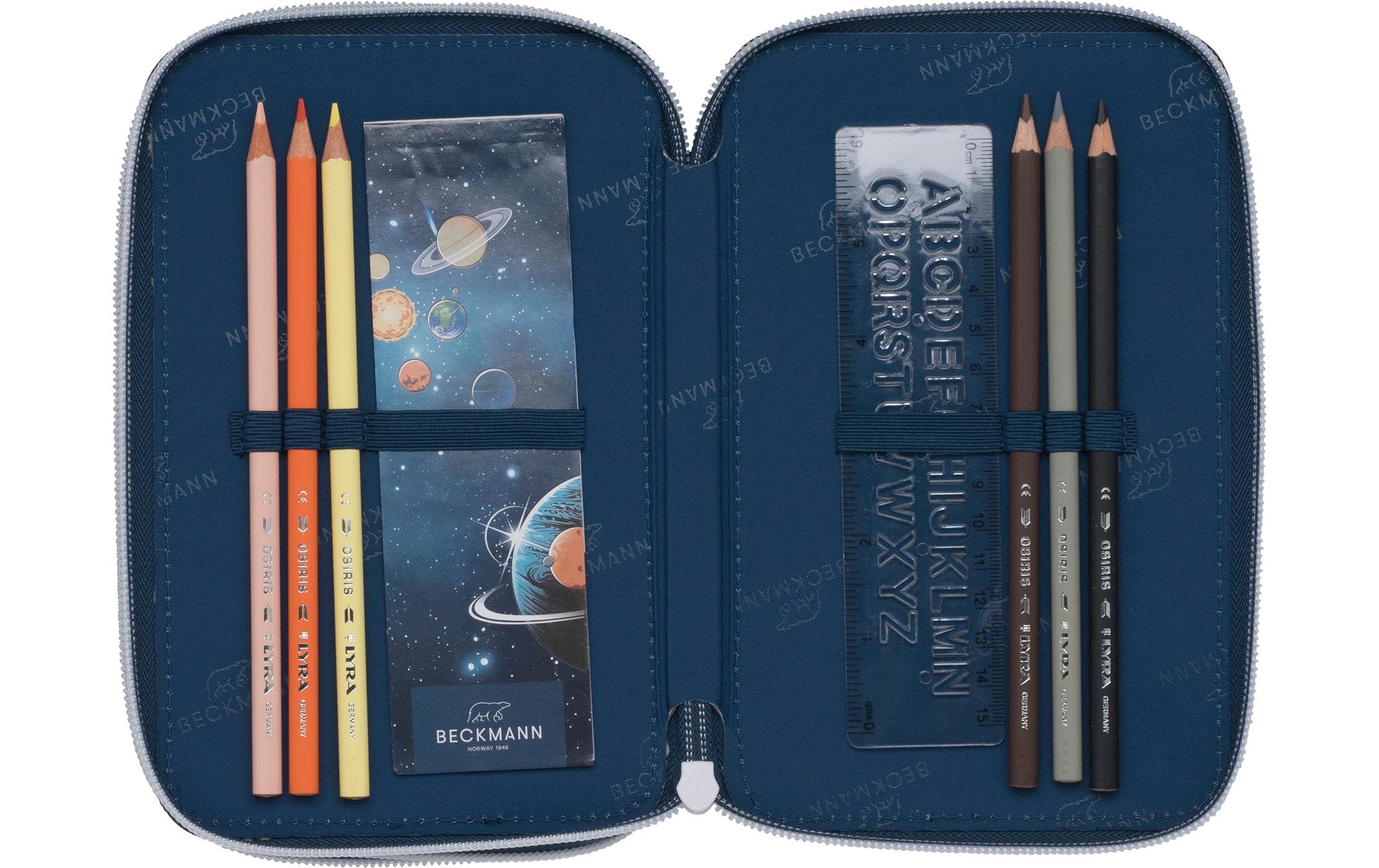 Beckmann Schlamperetui Classic Triple Space Mission, 28-teilig
