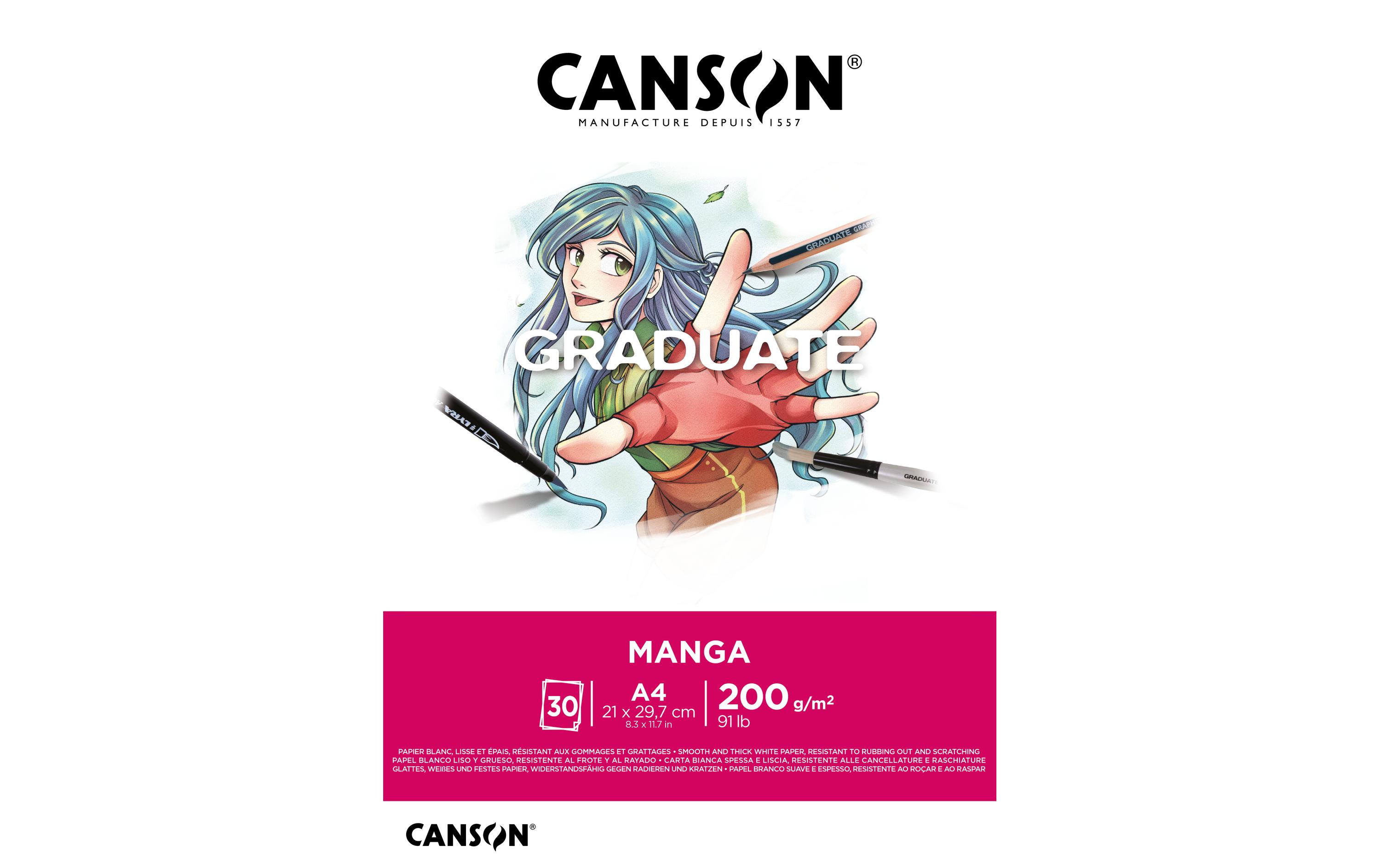 Canson Zeichenblock Graduate Manga A4, 30 Blatt Canson Zeichenblock Graduate Manga A4, 30 Blatt