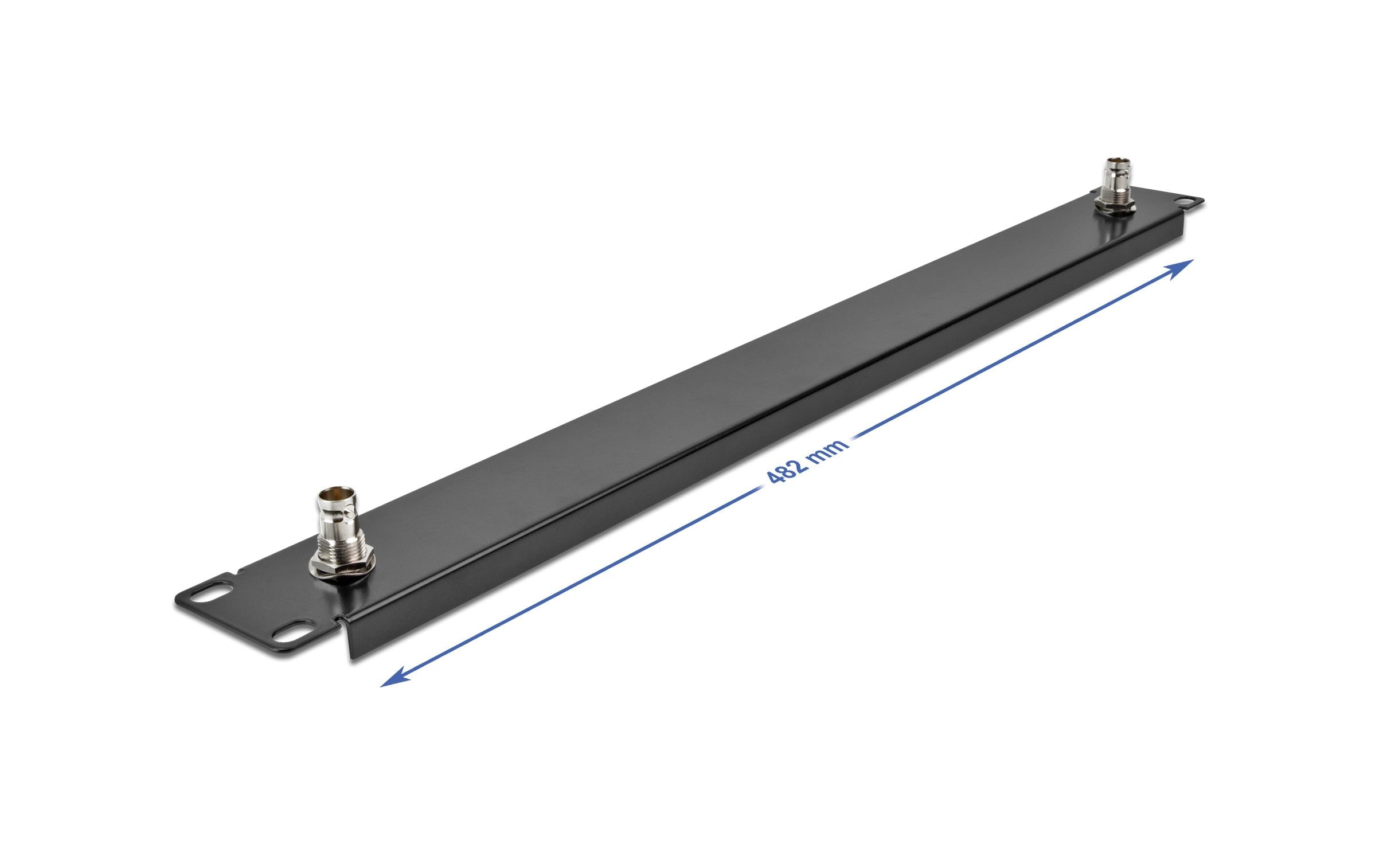 Delock Netzwerkschrank Panel 1HE mit 2x BNC Buchse 19