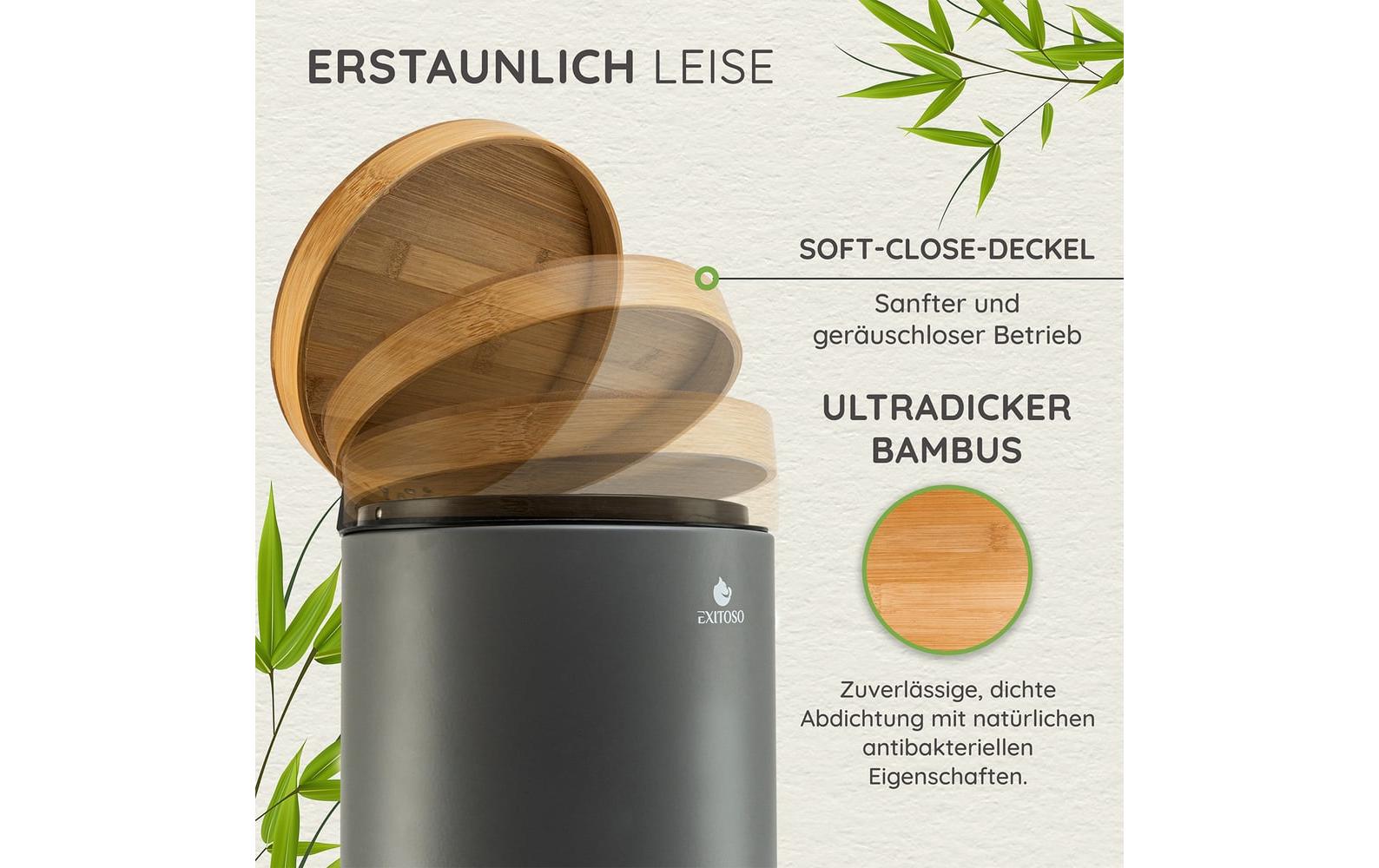 Exitoso Tretmülleimer mit Softclose-Deckel 5 l, Grau