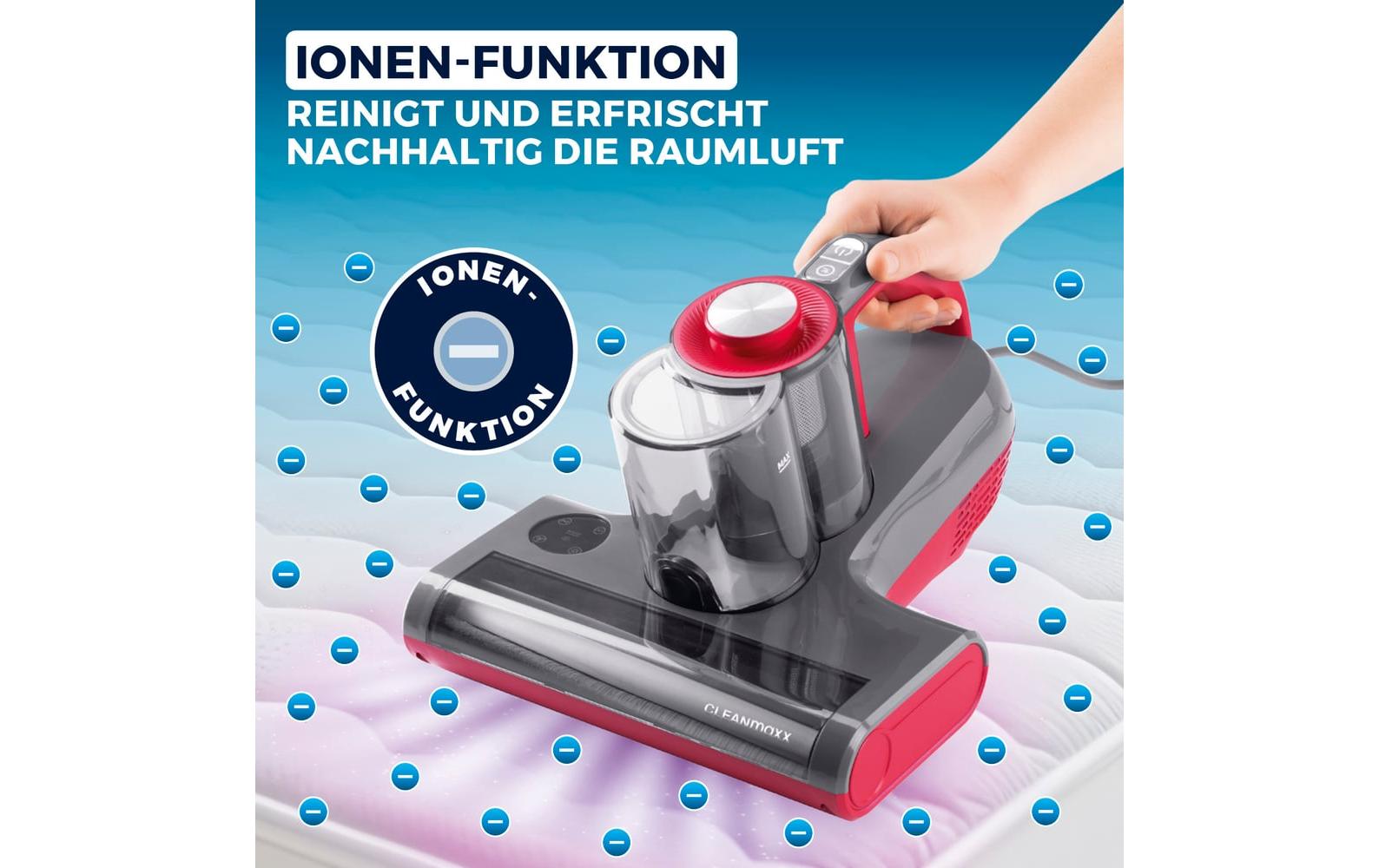 CLEANmaxx Milben-Handstaubsauger Grau/Rot