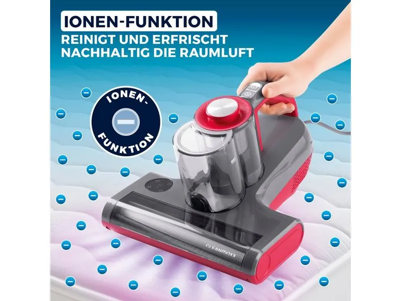 CLEANmaxx Milben-Handstaubsauger Grau/Rot CLEANmaxx Milben-Handstaubsauger Grau/Rot