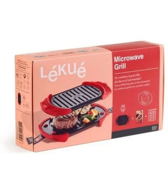 Lékué Mikrowellen-Grill 25.2 cm, Rot/Schwarz