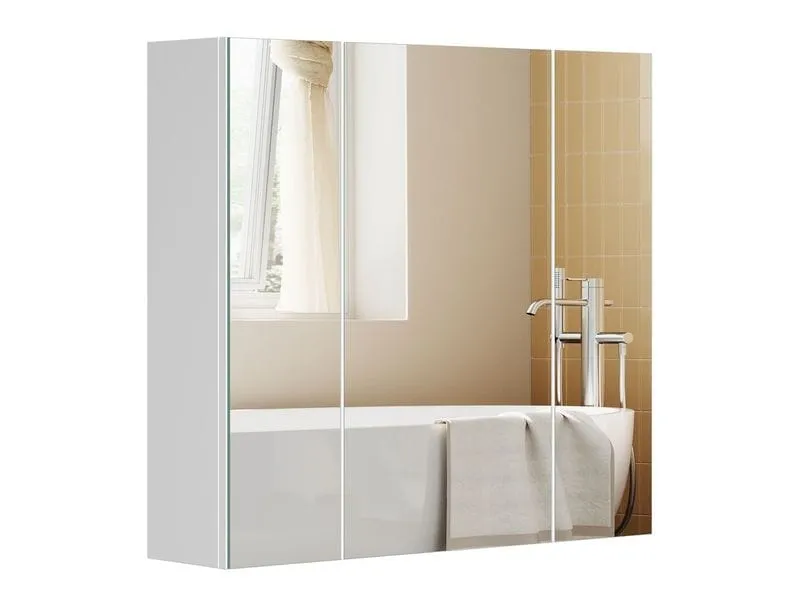 VASAGLE Spiegelschrank Weiss, 60 x 15 x 55 cm VASAGLE Spiegelschrank Weiss, 60 x 15 x 55 cm