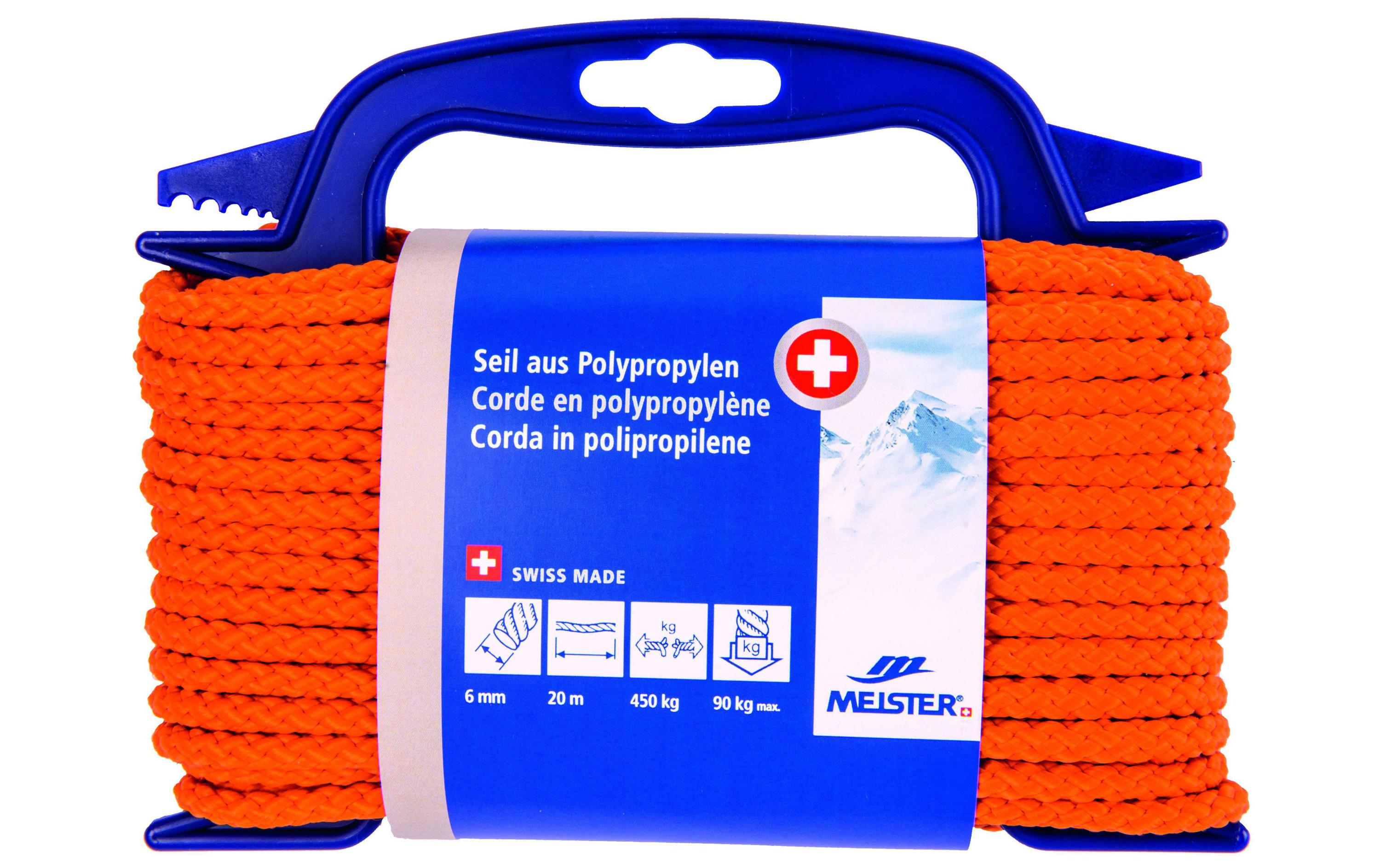 Meister Polypropylenseil Ø 6 mm, 20 m, 450 kg, Orange Meister Polypropylenseil Ø 6 mm, 20 m, 450 kg, Orange