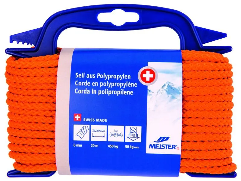 Meister Polypropylenseil Ø 6 mm, 20 m, 450 kg, Orange Meister Polypropylenseil Ø 6 mm, 20 m, 450 kg, Orange