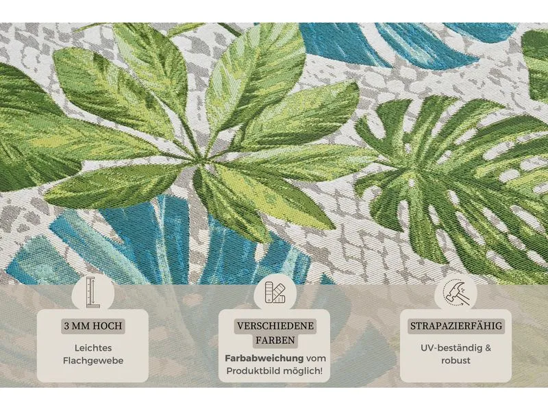Hanse Home Teppich Tropical Leaves 80 cm x 165 cm, Grün/Türkis Hanse Home Teppich Tropical Leaves 80 cm x 165 cm, Grün/Türkis