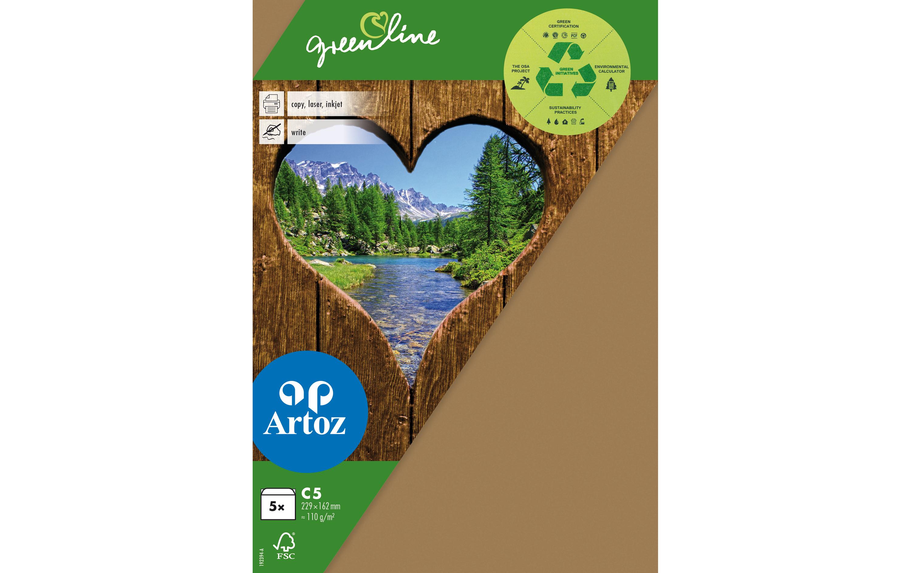 Artoz Couvert Greenline C5, 5 Stück, Braun