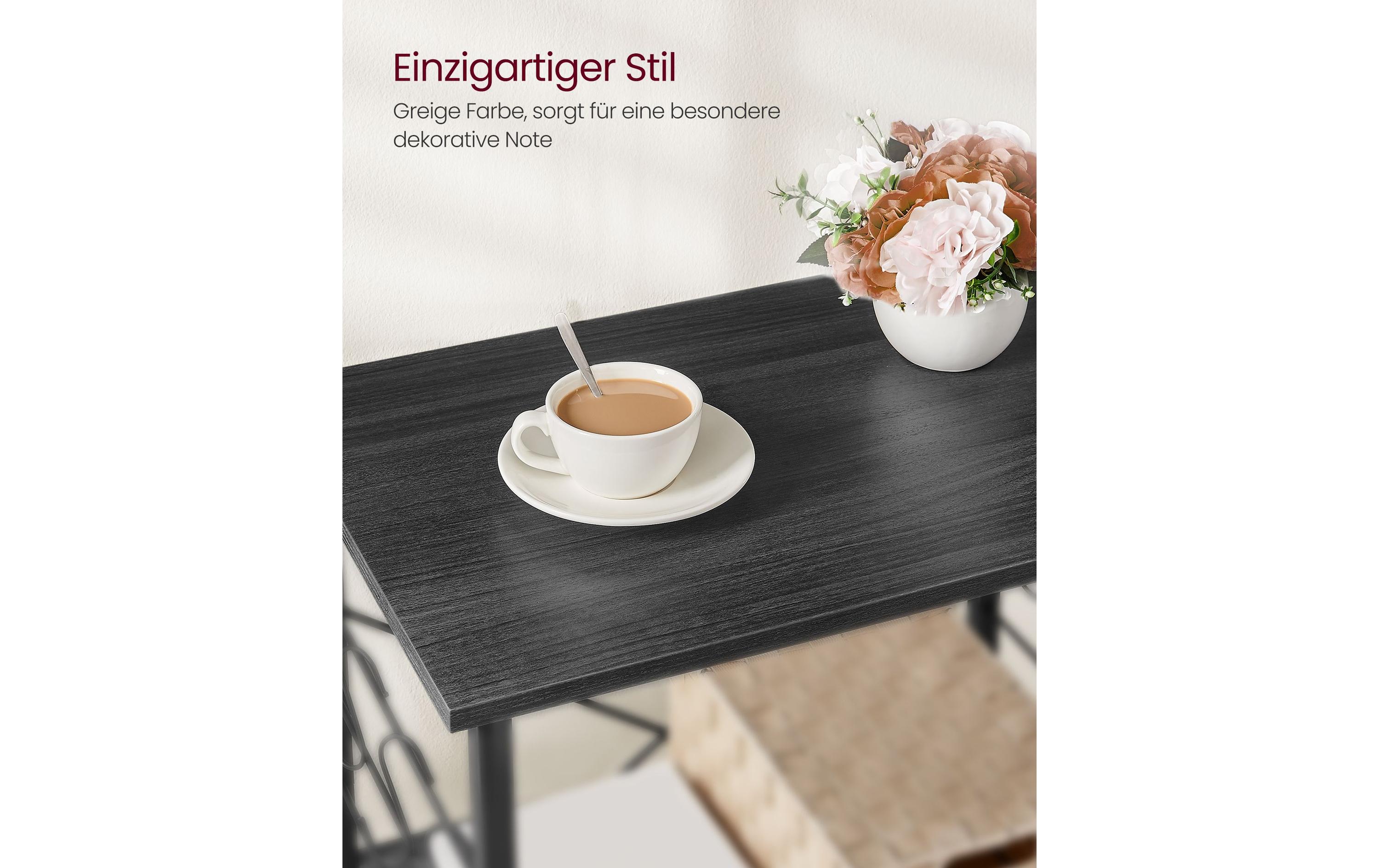 VASAGLE Küchenregal mit 3 Ablagen Schwarz