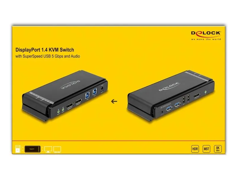 Delock KVM Switch DisplayPort 1.4 8K 60 Hz Delock KVM Switch DisplayPort 1.4 8K 60 Hz