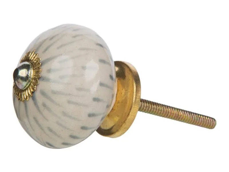 Tranquillo Möbelgriff handgemacht, Ø 4 cm, Weiss/Gold Tranquillo Möbelgriff handgemacht, Ø 4 cm, Weiss/Gold