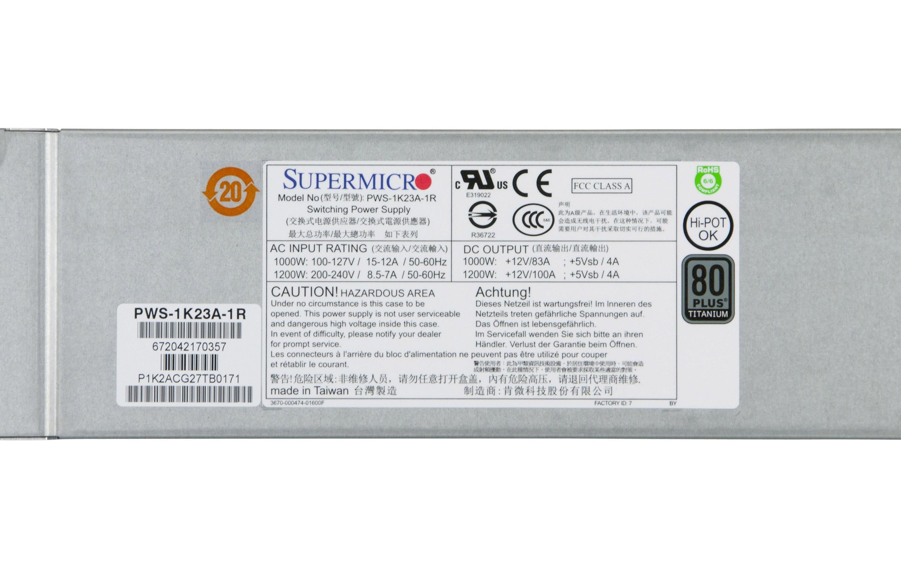 Supermicro Netzteil PWS-1K23A-1R 1200 W