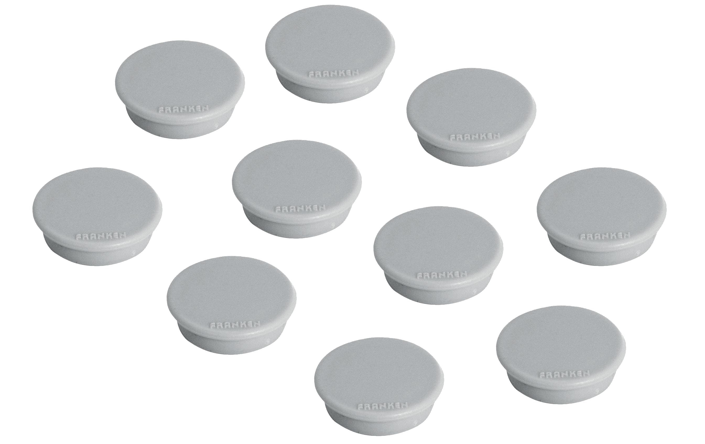 Franken Haftmagnet Ø 13 mm, 10 Stück, Grau