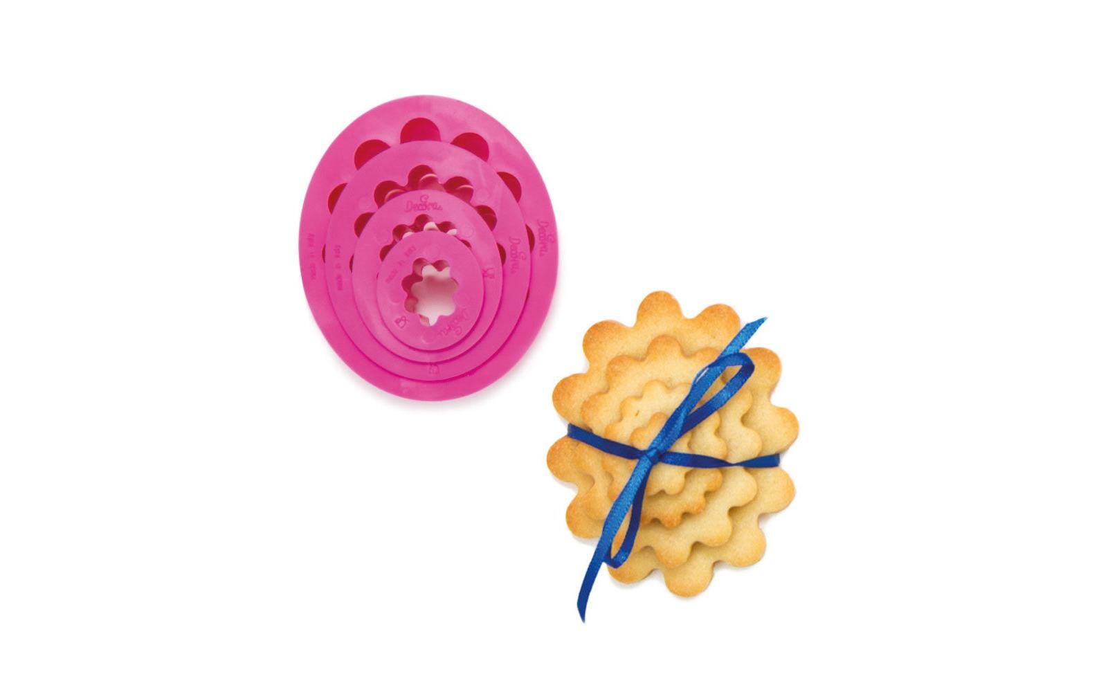 Decora Guetzli-Ausstecher-Set Ovale Kreise, gewellt, 4 Stück