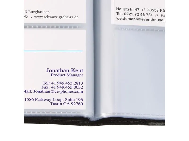 Sigel Visitenkartenbuch 12.2 x 24.8 x 1.2 cm, Schwarz