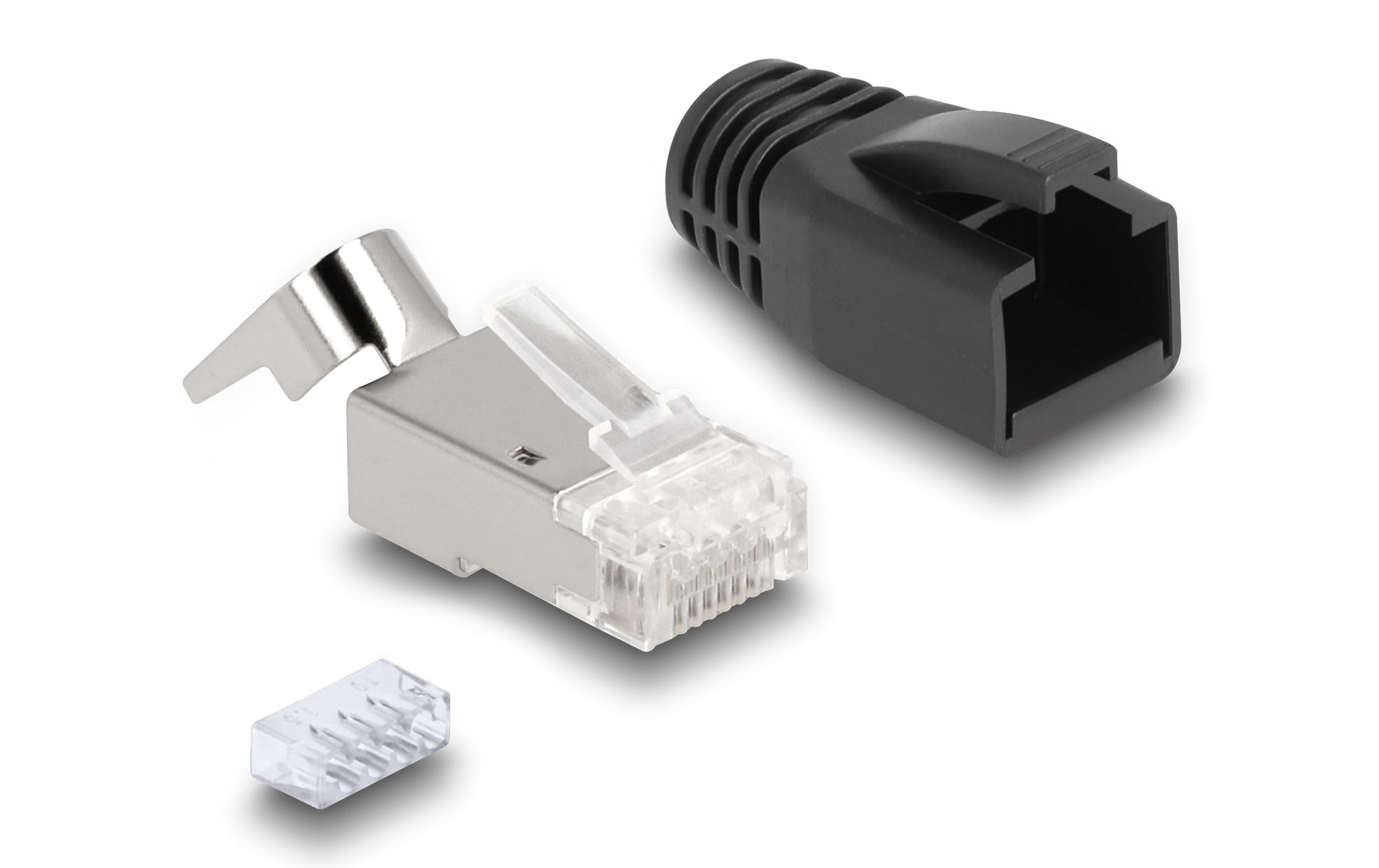 Delock Stecker RJ45, S/FTP, Cat.6A/7 25 Stück, Transparent Delock Stecker RJ45, S/FTP, Cat.6A/7 25 Stück, Transparent