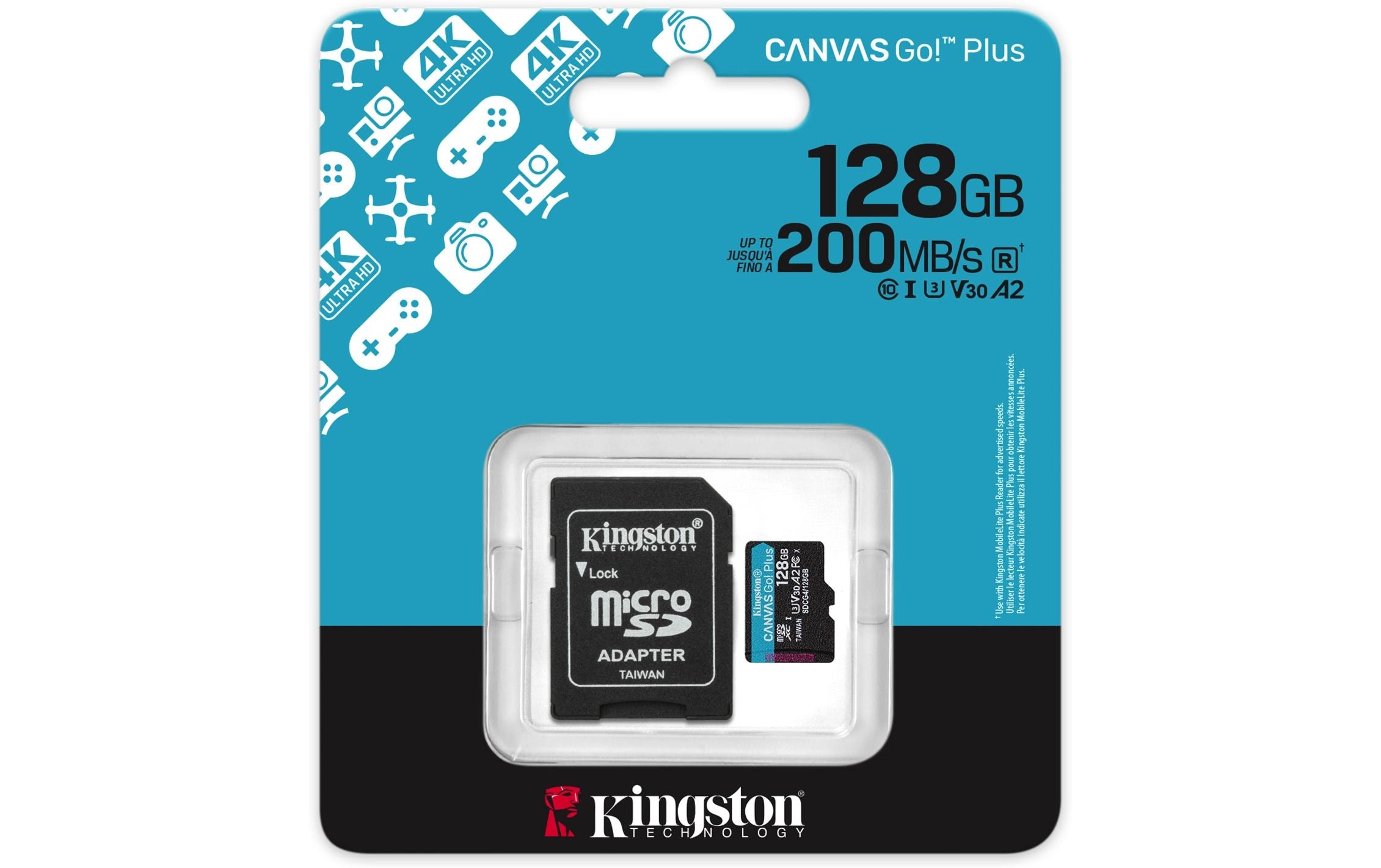 Kingston microSDXC-Karte Canvas Go! Plus 128 GB