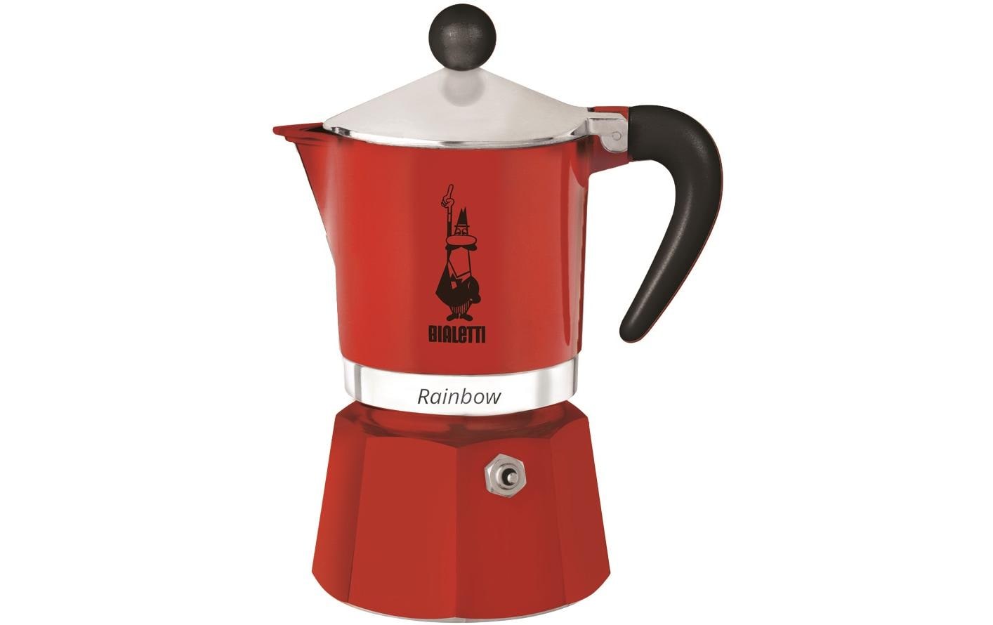 Bialetti Espressokocher Rainbow 3 Tassen, Rot