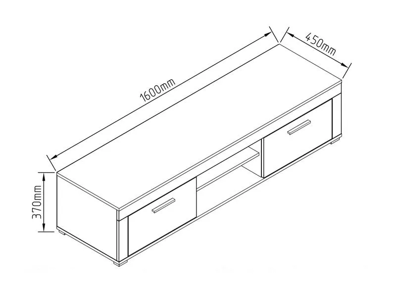 VCM TV-Möbel Usilo XL 160 x 45 cm, Weiss
