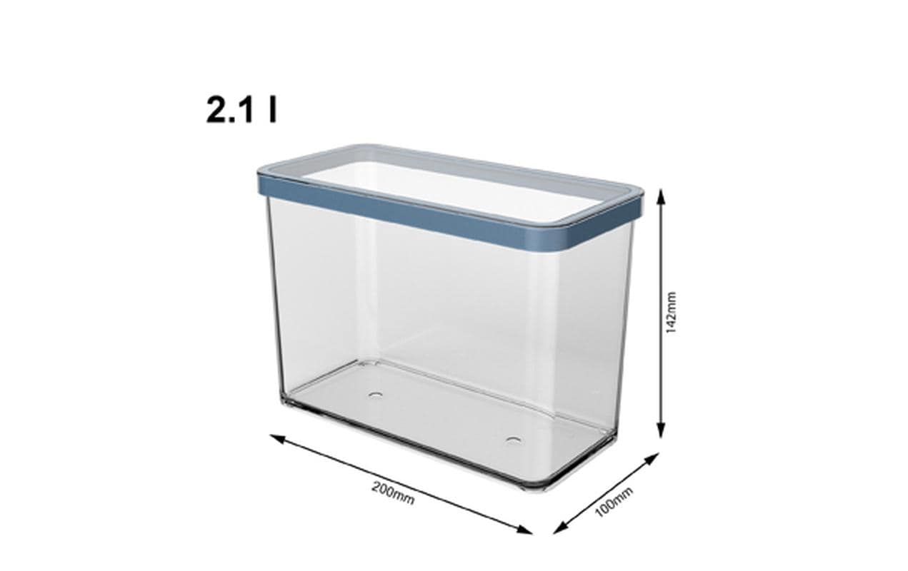 Rotho Vorratsbehälter Premium Loft 2.1 l, Blau/Transparent