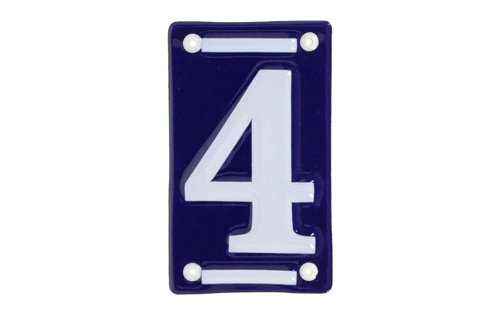 Esschert Design Hausnummer 4 7 cm, Blau/Weiss