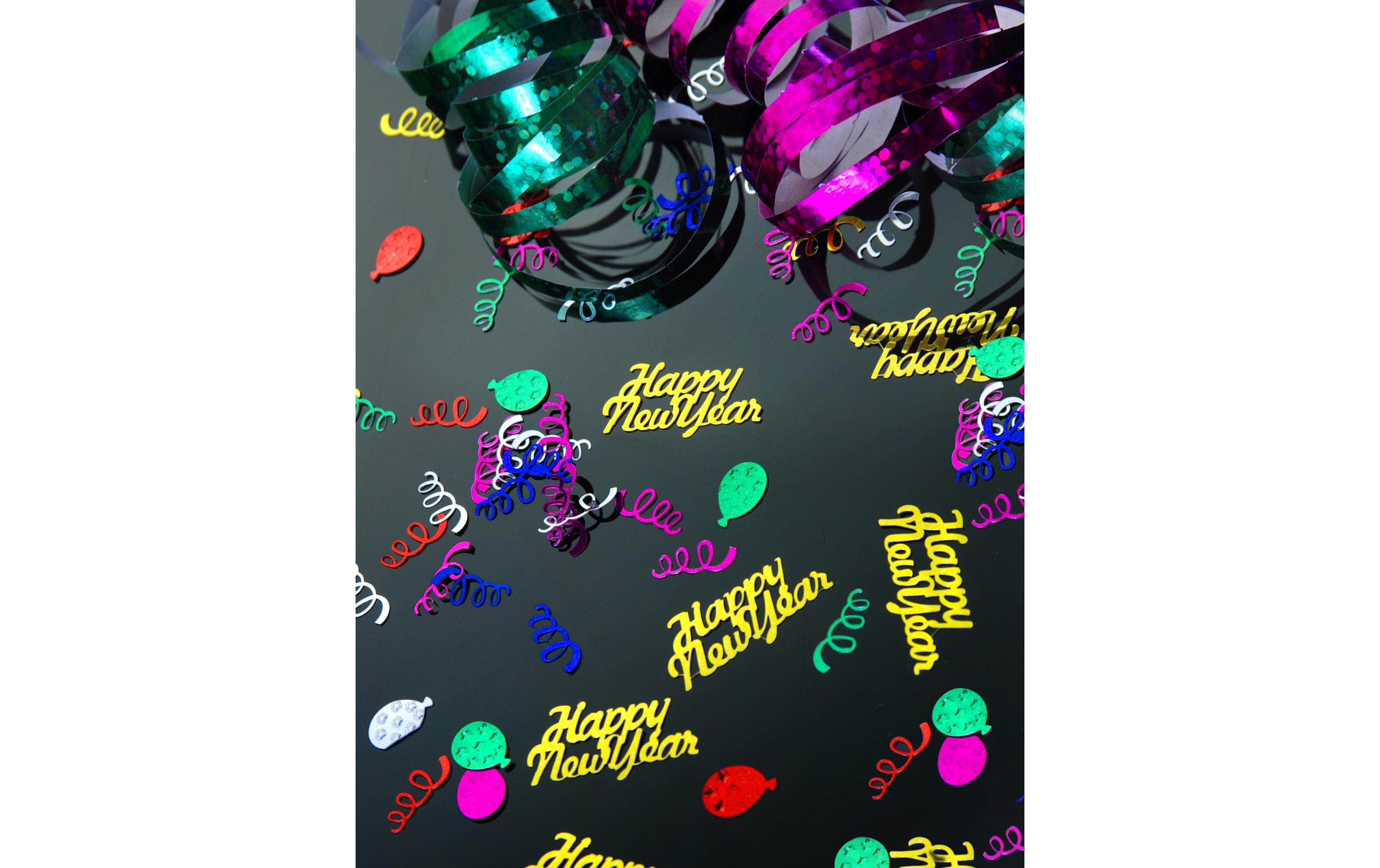 Partydeco Streudeko Happy New Year 4 x 2 cm, 3 g