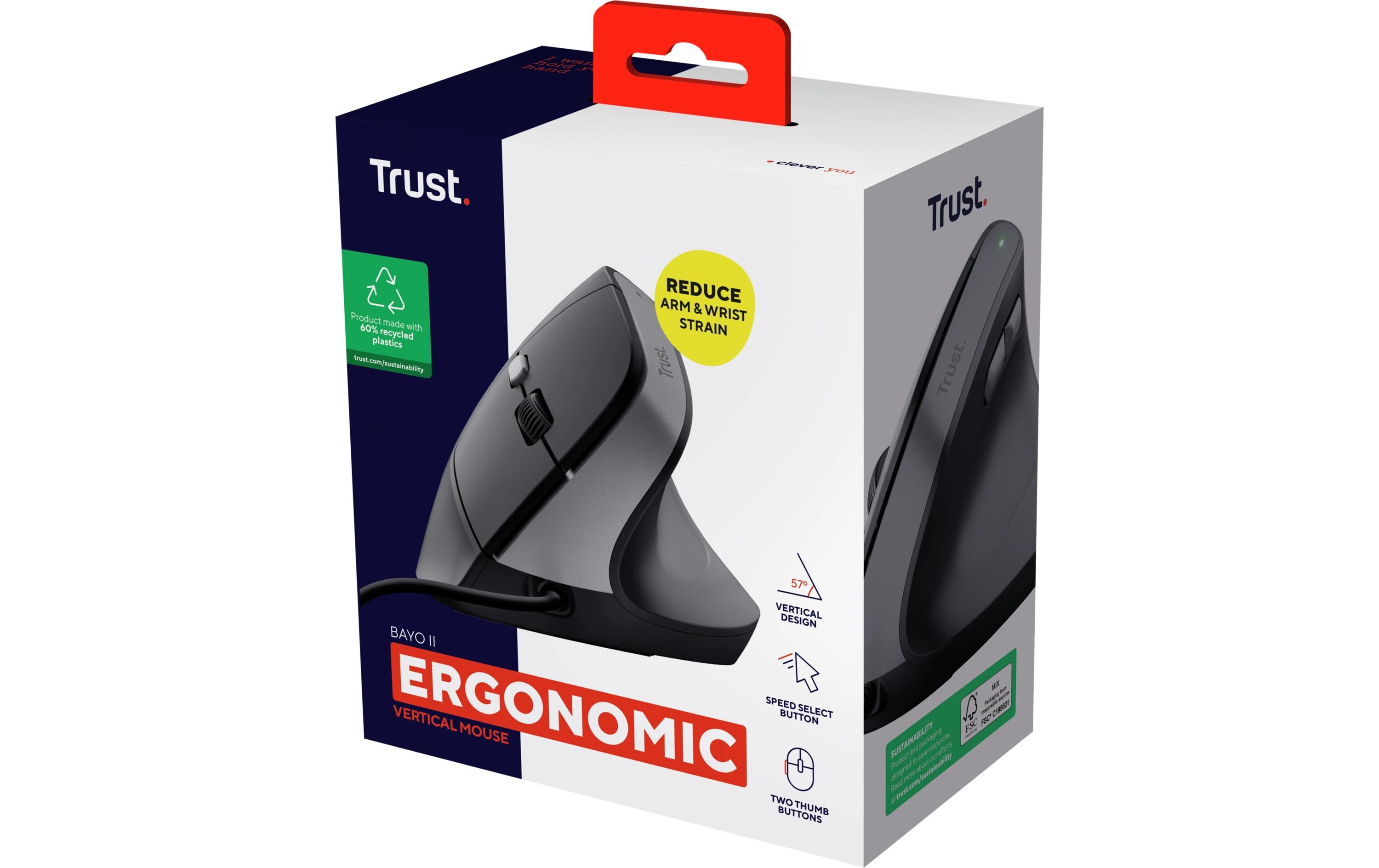 Trust Ergonomische Maus Bayo II Wired